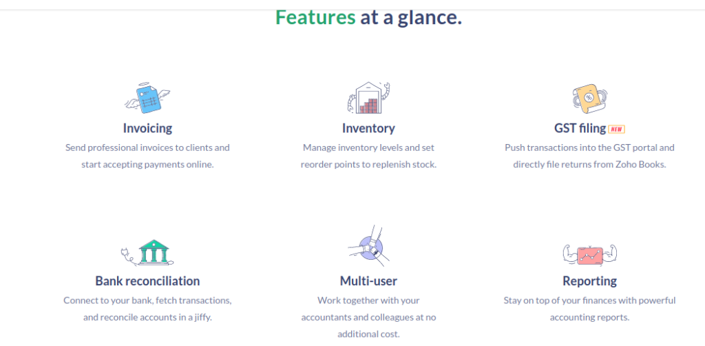 Zoho Features at a glance