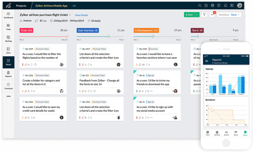 Zoho Sprints - Agile Project Management Software