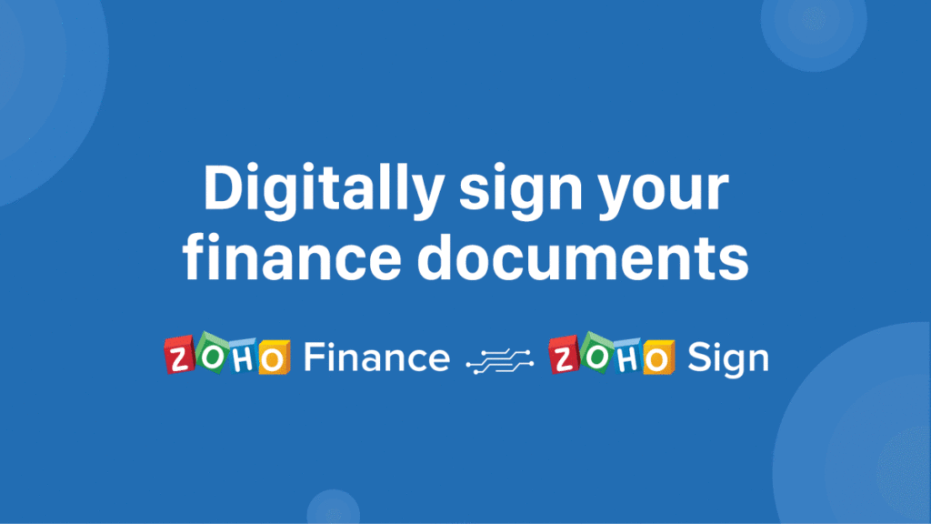 Zoho Sign-Zoho Finance Integration