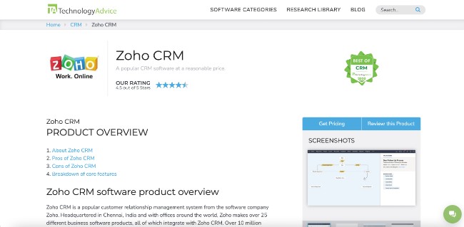 Zoho Reviews and Ratings by Technology Advice