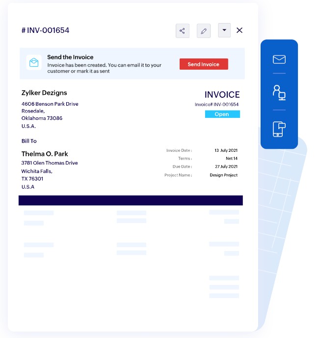 Craft professional invoices with Zoho Invoice