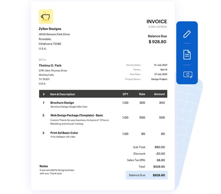 Zoho Invoice - Effortless Online Invoicing Software