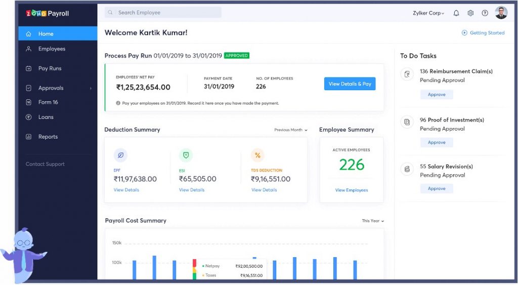 Zoho Payroll - Cloud Payroll Software for Businesses