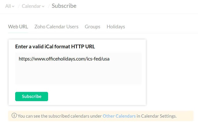 Importing and exporting with Zoho Calendar