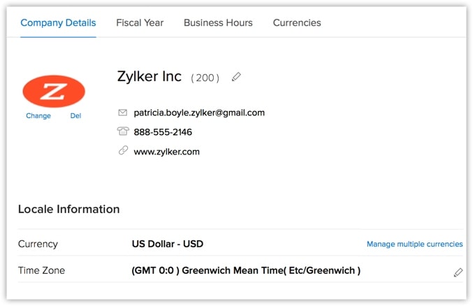 Personalize your Zoho CRM account