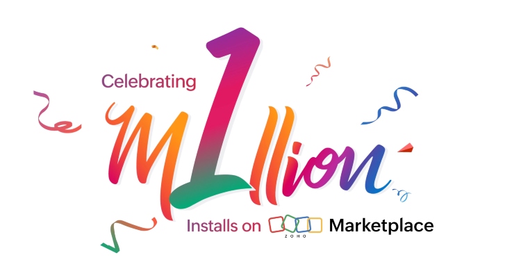 Zoho Marketplace has reached a significant milestone with 1 million installations